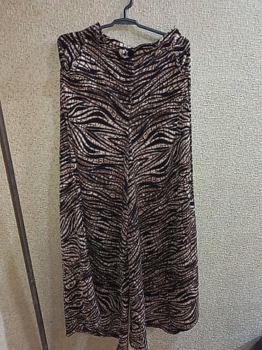 Qadın ətəyi – zebra naxışlı, qara-bej rənglərdə - Model: A-kəsim