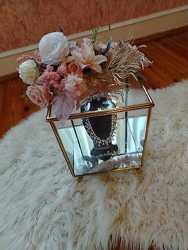 3d pen: Gəlin xonçası və bəzək dəsti - Aynalı kvadrat xonça: Qızılı haşiyəli — 5