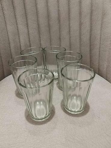 icki: Stəkanlar, rəng - Ağ, Şüşə, 6 ədədli dəst, 250 ml — 1