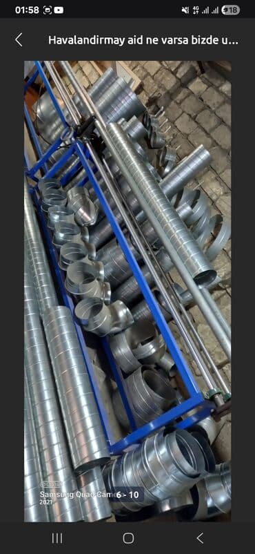 havalandırma matorları: Müxtəlif diametrli və uzunluqlu spiral tikişli ventilyasiya boruları — 3