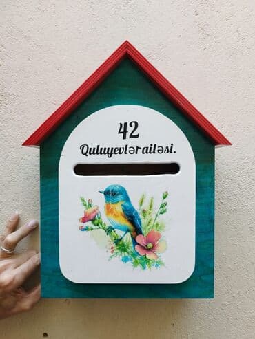 plasmas qutu: 🌿 Taxtadan hazırlanmış əl işi poçt qutusu 🌿 Həm dekorativ, həm də — 5