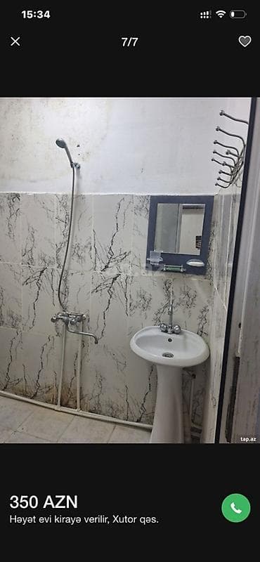 quba kiraye ev: Həyət evi kirayə verilir, Xutor qəsəbəsi — 350 AZN - Plan: 1 otaqlı — 6