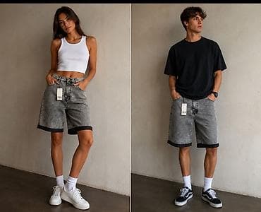 Şortlar: Şort, Zara, L, rəng - Boz — 4
