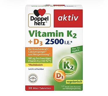 d3: Doppelherz aktiv Vitamin K2 + D3 2500 İ.E. – 30 mini-tablet — 1