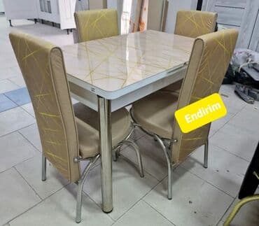 телефон флай 510: *Hazır elde olan* ✔️Türk istehsalı🇹🇷 ✔️Kuxna üçün stol stul dəsti ✔️ — 5