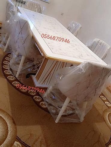 Qonaq otağı üçün, Yeni, Açılmayan, Dördbucaq masa, 6 stul — 4