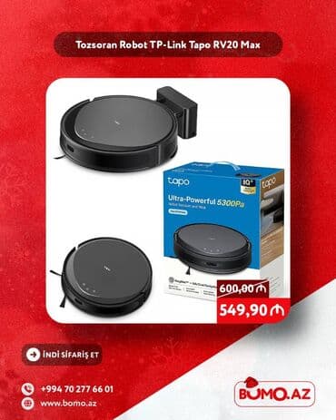 🎄✨ Yeni il ENDİRİMİ! ✨🎄 🔥 Tozsoran Robot TP-Link Tapo RV20 Max ✅