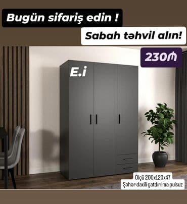 Dolablar: Açılan, 3 qapılı Düz dolab, Şifonyer — 2