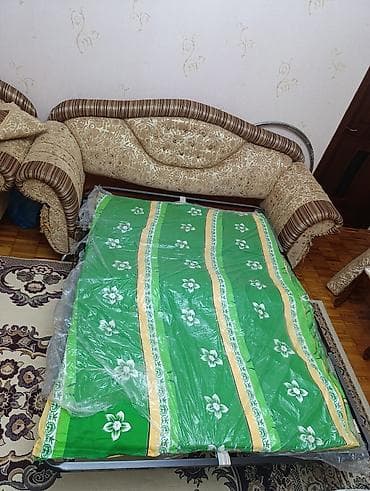 kreslo satışı: İşlənmiş, Di̇van-kravat, 2 kreslo, Divan, Bazalı, Açılan — 8