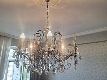 xrustal vaz: Çılçıraq, 8 lampa, Xrustal — 2