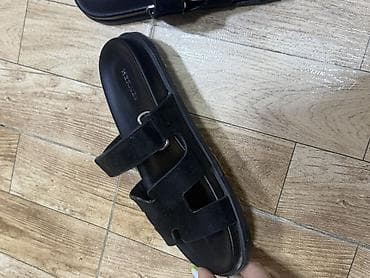 Hermès xanım/slayd sandaleti – qara rəng - İki zolaqlı dizayn: üst — 2