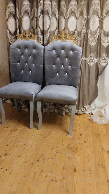 stol satilir: Qonaq otağı üçün, Qatlanmayan, rəng - Boz Stul — 3