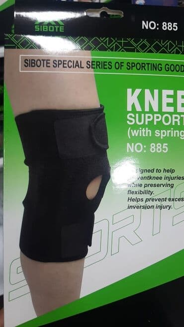 grija uchun karset: Qara rəngdə, diz qapağı açıq, tənzimlənən qayışları olan diz bağı — 1