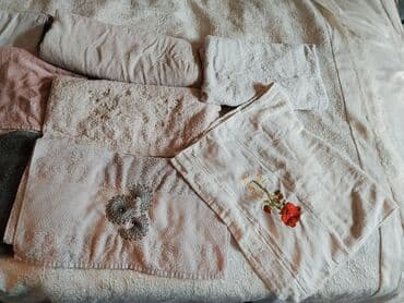 ağ qızılgül: VMəhsul: Dekorlu dəsmal dəsti - Növlər: Hamam və əl dəsmalları — 3
