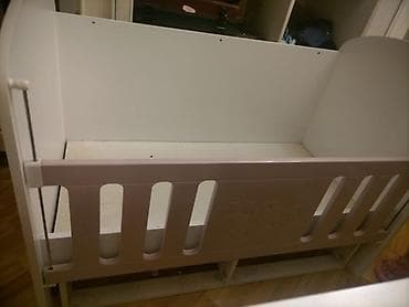 Uşaq beşiyi - Material: ağ laminat MDF yan divarlar və əsas, ön panel — 4