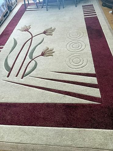 5×3 Möhkəm, yumşaq xalça – dekorativ çiçək və həndəsi motivli dizayn