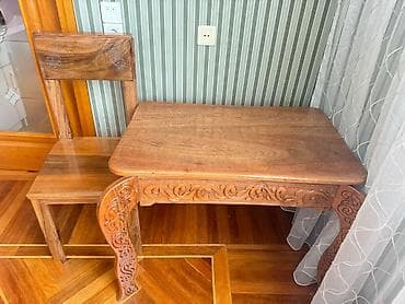 стол с зеркалом: Для гостиной, Нераскладной, Прямоугольный стол, 2 стула — 3