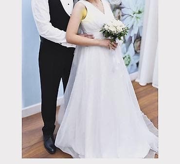 Свадебные платья и аксессуары: Ağ rəngli zərif nişan, nigah, gəlinlik libası 150 AZN alınıb 50 AZN — 1