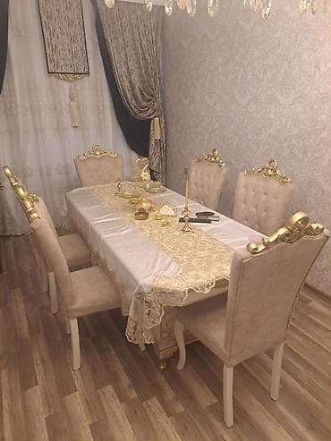 Qonaq otağı üçün, Açılmayan, Dördbucaq masa, 6 stul