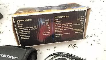 yürüş: Celestron 10x25 monokulyar Texniki göstəricilər (qutudakı məlumatlara — 3