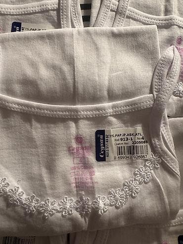 Детская одежда и обувь: Цвет - Белый Майки, Для девочек, 1 - 2 года — 2