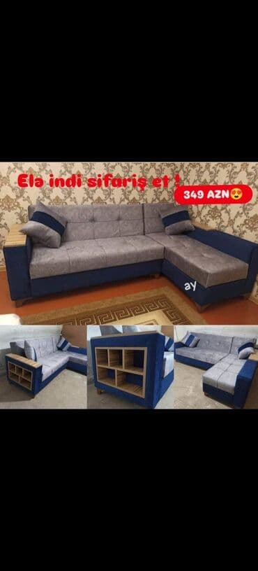 угловые диваны для гостинной: Künc divan, Açılmayan, Bazasız, Parça, Çatdırılma yoxdur — 1