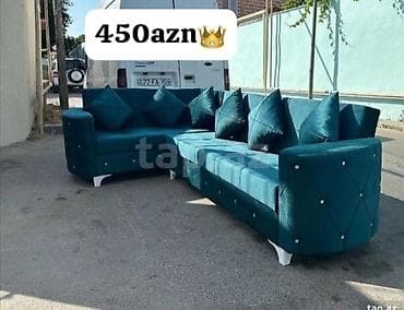 ev əşyalar: Künc divan, Yeni, Açılmayan, Bazasız, Vеlur parça, Şəhərdaxili pulsuz çatdırılma — 1