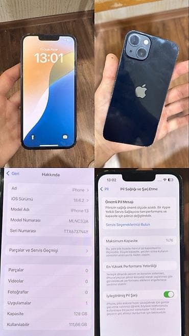 IPhone 13, 128 GB, Qara, Face ID