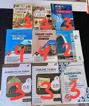 Tarix üzrə dərs və test topluları dəsti (qiymət üzərində — 1