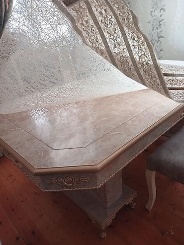 kafe ucun stol stullar: Qonaq otağı üçün, Açılmayan, Dördbucaq masa, 4 stul — 3