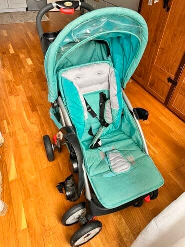 uşaqlar üçün qulaqciq: Uşaq arabası uşaqla gəzintilər üçün nəzərdə tutulub, tünd firuzəyi — 3