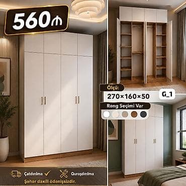 tek dolab: G1 modelı şkaf-gardirob - Ölçü: 270 × 160 × 50 sm - Rəng seçimi var — 1