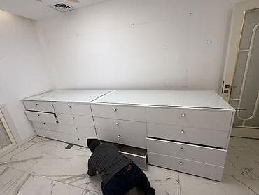 2ci əl mebelər: Ağ rəngdə salon/estetik kabinet üçün geniş saxlama modulu və böyük — 3