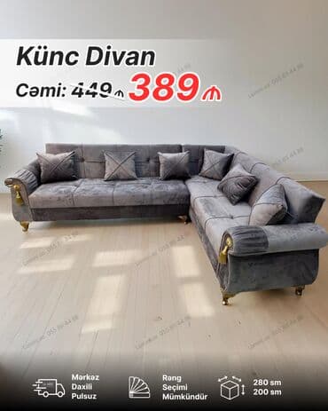 Çarpayılar: Künc divan, Yeni, Açılan, Bazalı, Vеlur parça, Şəhərdaxili pulsuz çatdırılma — 1