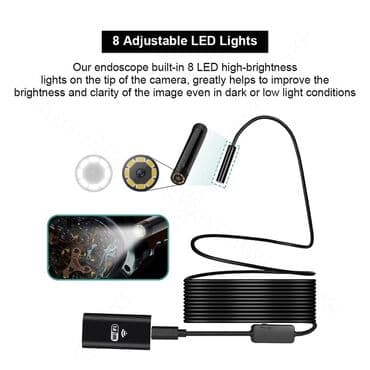 Videomüşahidə: Endoskop 5 metr kabel uzunluqu Gece gorme ledleri Aksesuarlar ustunde — 3