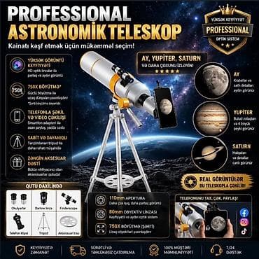 nerd sekilleri: Professional Astronomik Teleskop – refraktor tipli, yüksək keyfiyyətli — 3
