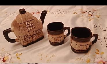 qrup profil sekilleri: Çay dəsti, rəng - Qəhvəyi, Keramika — 1