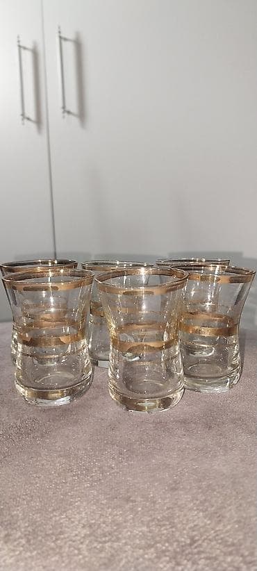 Rümkalar, rəng - Qızılı, Şüşə, 6 ədədli dəst