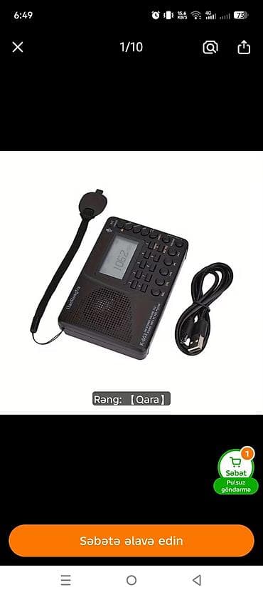 bluetooth qulaqciq: HanRongDa K-603 portativ radio və media pleyer Xüsusiyyətlər: - Tam — 8