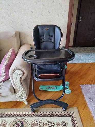 usaq yemek masası: Uşaq yemək stolu/kreslosu – Kidillo - Rəng: qara, mis-qızılı — 1