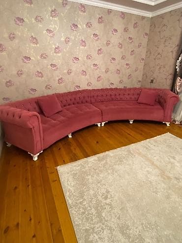 Künc divanişlənmiş Uzunluq:4 metr Reng:tünd pudra/çəhrayı Real — 2