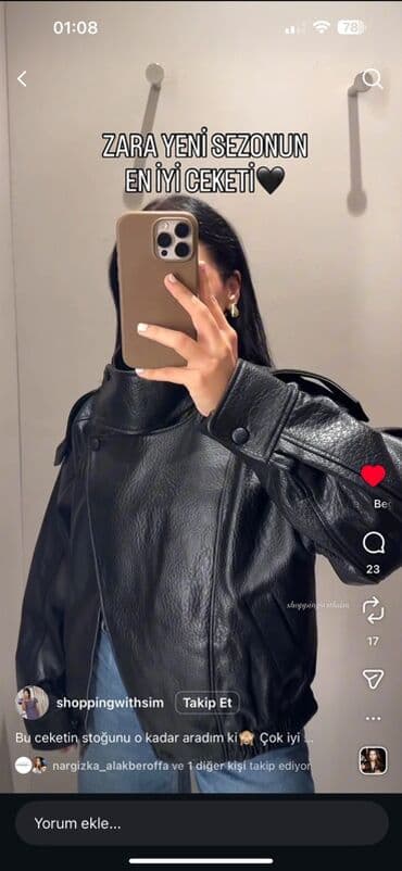 deri geyim: Dəri kurtka, Zara, One size — 7