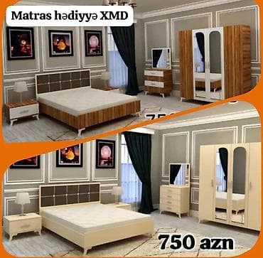 yumru taxt: Yataq otağı dəsti – “Matras hədiyyə XMD” Qiymət: 750 AZN Dəst — 1