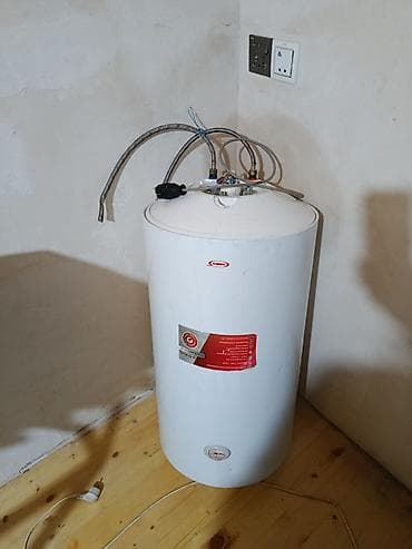 dus kabina: Elektrik su qızdırıcısı (boiler), silindrik şaquli gövdə, ağ rəng. - — 5