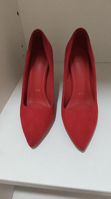 ucuz geyimlər: Qırmızı topuqdan hündür stiletto tufli - Model: Klassik “pump” kəsimi — 2