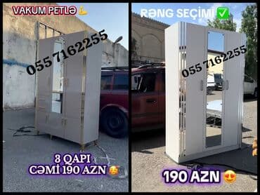 paltar asma: Açılan, 4 qapılı Düz dolab, Qarderob, paltar dolabı — 5