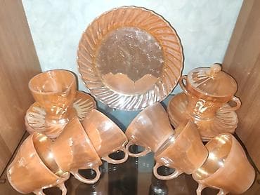 Çay dəsti, rəng - Qızılı