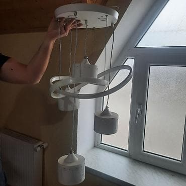 rum reqemli divar saatlari: Çılçıraq, 3 lampa, Metal — 5