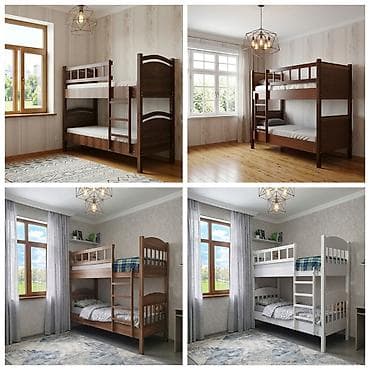 детские кровати в баку: Для девочки и мальчика, Новый, Кровать, С матрасом, С выдвижными ящиками, Дерево — 3