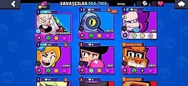Video oyunlar və konsollar: Brawl Stars hesabı – yüksək səviyyəli, tam kolleksiya - Kupa yolu: 55 — 3